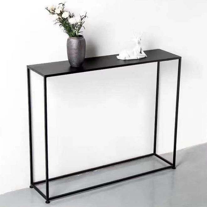 Metal Rectangle Console Table 9.8 Inch Wide Contemporary End Table Clearhalo 'Console Tables' 'console_tables' 'Entry & Mudroom Furniture' 'furn' 'furn_console_tables' 'Furniture' 1200x1200_160141fe-f605-4fd7-a99f-9d0d1353a6ca