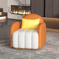 Contemporary Orange Sofa with Tight Back and Square Arm for Apartment
