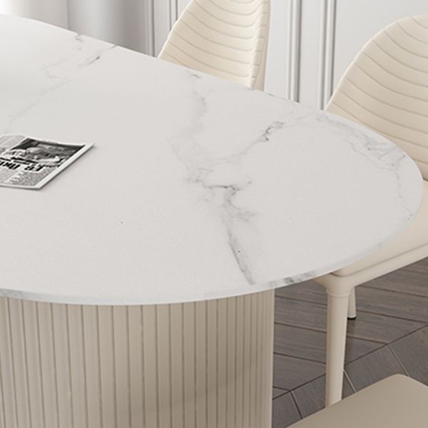 Metal Traditional Luxury Oval Table Sintered Stone Indoor Table for Dining Room Clearhalo ' dining_table' 'Dining Tables & Seating' 'Dining Tables' 'Furniture' 'furniture_dining_table' 'Kitchen & Dining Furniture' 'kitchen&dining_furn' 'kitchen' 'kitchen_dining_table' 1200x1200_160252ff-976c-453f-9188-933ceac2c971