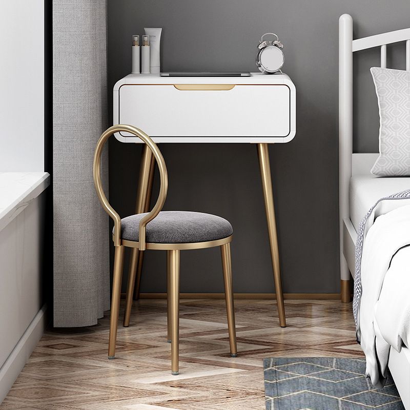 31.5" Height White/ Grey Wood Top Make-up Vanity with Drawer for Bedroom