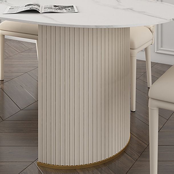 Modern Sintered Stone Dining Table Oval Dinner Room Kitchen Table Clearhalo 'Dining Tables & Seating' 'Dining Tables' 'dining_table' 'furn' 'furn_dining_table' 'Furniture' 'furniture_dining_table' 'Kitchen & Dining Furniture' 'kitchen' 'kitchen_dining_table' 1200x1200_16065ff1-f72c-4537-a4b5-cefb7318c1c8