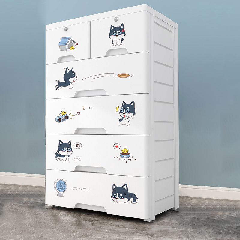 Eigentijdse garderobe witte kleur plastic garderobe kast met laden