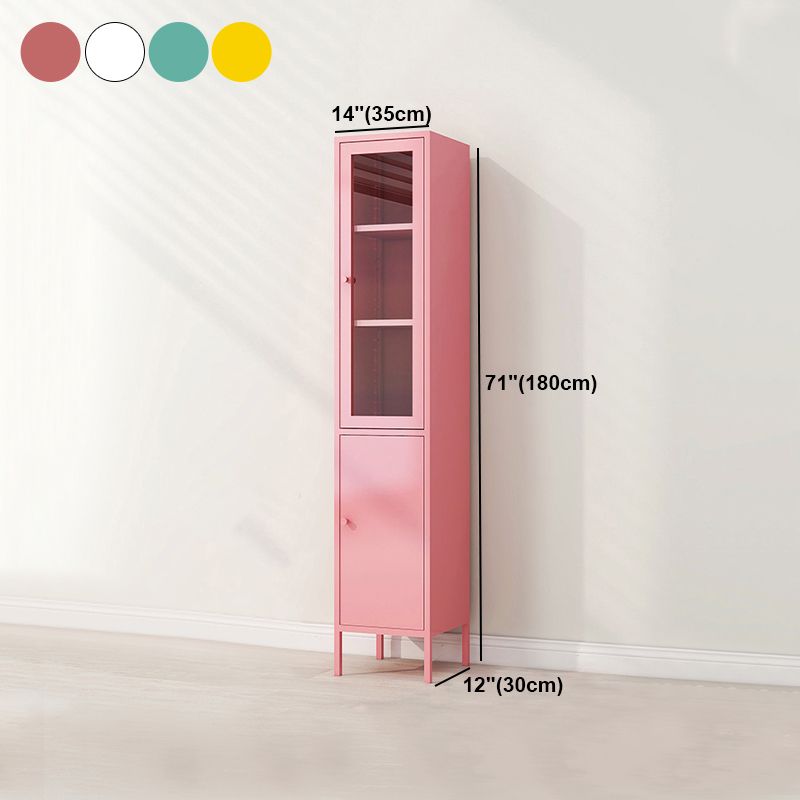 Metal Bookshelf Scandinavian Style Bookcase with Door for Office Home Clearhalo 'Bookcases' 'furn' 'furn_bookcases' 'Furniture' 'furniture_bookcases' 'Office Furniture' 1200x1200_160ad9e6-0507-406d-b6b5-e3618d2cdccb