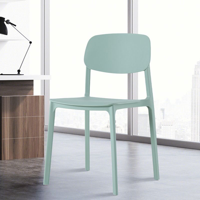 Modern Style Chair Dining Open Back Armless Chair for Kitchen with Plastic Legs