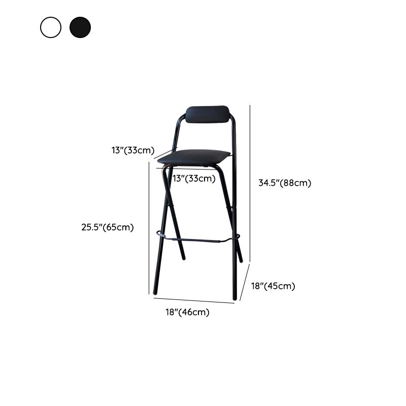 Contemporary Dining Stools Folding Bar Stools with Metal Base Clearhalo 'Bar Furniture' 'Bar Stools' 'bar_stools' 'furn' 'furn_bar_stools' 'Furniture' 'Kitchen & Dining Furniture' 1200x1200_160b8e94-bceb-4342-ba76-78ae157caf9b