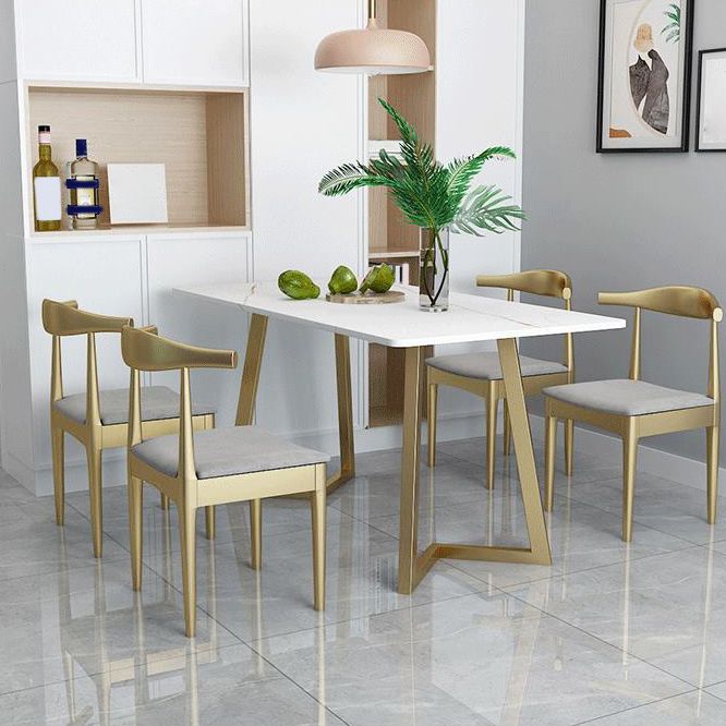 Ensemble de table à manger rectangle 1/2/5 pièces en métal ensemble pour la maison