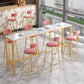 Glam Pub Tafel Bar Hoogte Rechthoek Bartafel met wit stenen blad