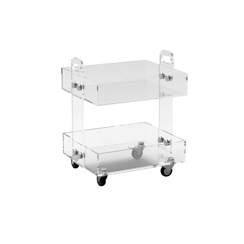 Ultra-Modern Plastic Rectangular End Table Double Tier Corner Table with Storage Clearhalo 'Coffee & Accent Tables' 'End & Side Tables' 'end_side_tables' 'furn' 'furn_end_side_tables' 'Furniture' 'Living Room Furniture' 1200x1200_160f9034-2915-4060-859c-8b397b7e181f