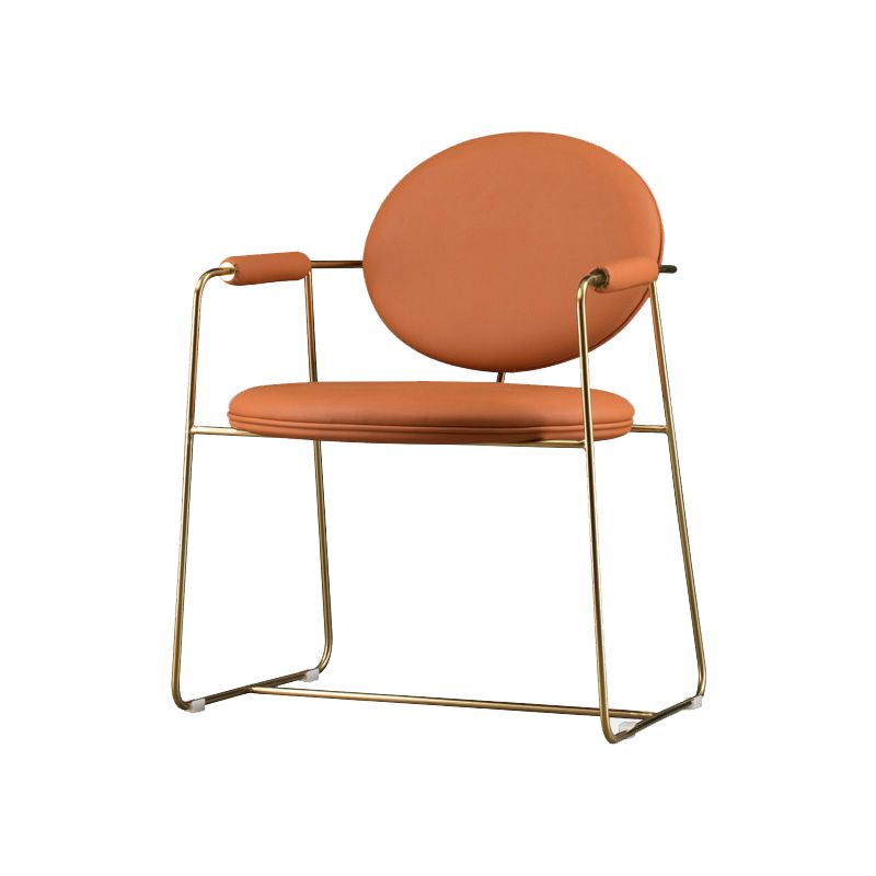 Glam Arm Chair Leather Open Back Dining Chair for Dining Room Clearhalo 'Dining Chairs' 'Dining Tables & Seating' 'dining_chair' 'furn' 'furn_dining_chair' 'Furniture' 'Kitchen & Dining Furniture' 1200x1200_16103424-5486-4425-b75d-0449be93773d