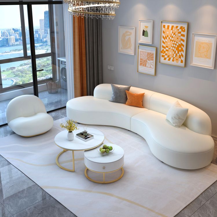 Scandinavian Beige Sectional Sofa with Tight Back Armless Sofa Clearhalo 'furn' 'furn_sectionals' 'Furniture' 'Living Room Furniture' 'Sectionals' 1200x1200_16111f34-e9ae-42cf-ba00-7bf152ca0803