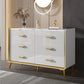 Cassa di legno in oro in oro in stile glam con cassetti multipla