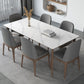 Modern Rectangle Dining Table Ash Wood Base Dining Table with 4 Legs