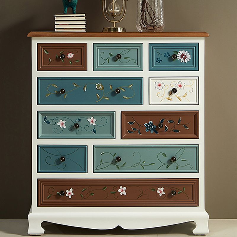 Cómoda de almacenamiento para dormitorio náutico, cómoda vertical de madera con cajones