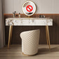 Metal and Stone Dressing Table Luxurious Double Drawers Stool Set