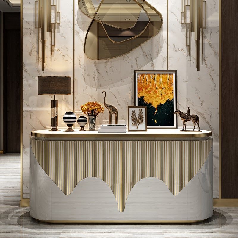 Glam Sideboard Armadio ingegnerizzato in legno Tavolo da sideboard con porte per sala da pranzo