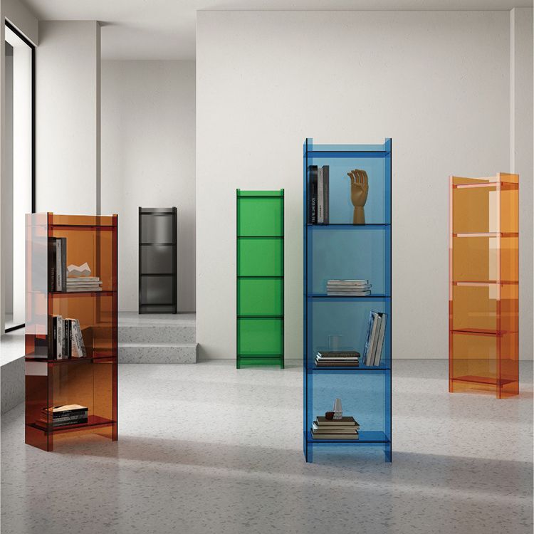 10"W Bookshelf Closed Back Acrylic Glam Style Bookcase for Office and Study Room Clearhalo 'Bookcases' 'furn' 'furn_bookcases' 'Furniture' 'furniture_bookcases' 'kitchen' 'kitchen_bookcases' 'Living Room Furniture' 'Office Furniture' 1200x1200_1613c3f8-e76b-40f1-b2cd-2ff06a8eccdd