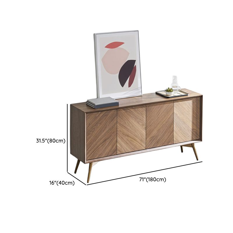 Glam Eiche Dining Buffet Braunes Buffet Tisch mit Türen zum Esszimmer