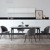 Mesa gris industrial para mesa de comedor de restaurantes con base de comida y 4 patas