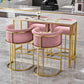 Glam Backrest Armrest Counter Stool Iron Cafe Bar Stool with Velvet Cushion and Pedal Clearhalo 'Bar Furniture' 'Bar Stools' 'bar_stools' 'furn' 'furn_bar_stools' 'Furniture' 'furniture_bar_stools' 'Kitchen & Dining Furniture' 1200x1200_1614c7d3-39ad-4f56-a8db-44de71de548e