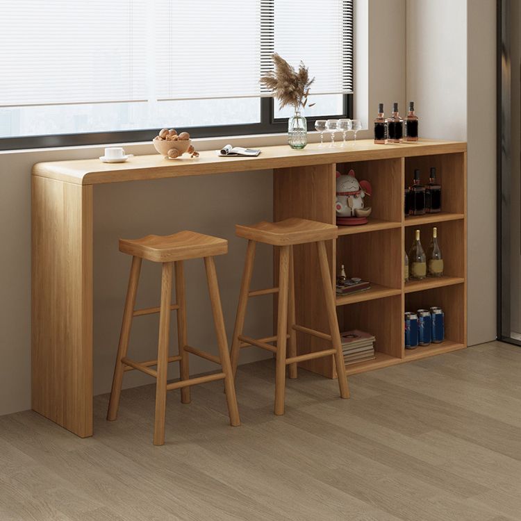 Juego de mesa de bar rectangular moderno, juego de mesa de bar de madera marrón de 1/3 piezas