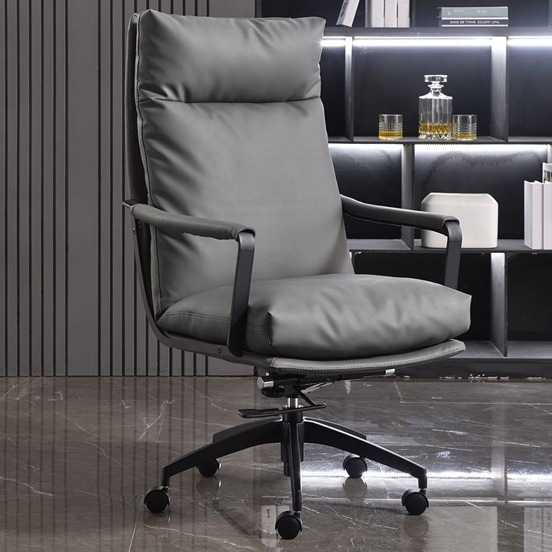 Modern Desk Chair Leather Computer Chair High-Back/Mid-Back Chair Clearhalo 'furn' 'furn_office_chair' 'Furniture' 'Office Chairs' 'Office Furniture' 'office_chair' 1200x1200_16169947-df8c-443b-87f0-8aa6a1f3d453