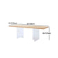 Acrylic Base Dinner Room Kitchen Table Modern Rectangle Natural Dining Table