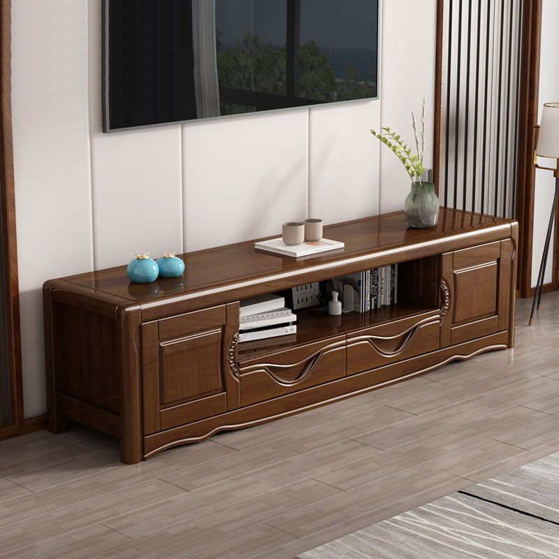 Modern Wood TV Media Stand 15" W Open Shelving TV Stand with Drawers Clearhalo 'furn' 'furn_tv_stands_entertainment_centers' 'Furniture' 'Living Room Furniture' 'TV Stands & Entertainment Centers' 'TV Stands & Media Storage Furniture' 'tv_stands_entertainment_centers' 1200x1200_161928c3-24f6-45d1-8f53-5392b75f39a5