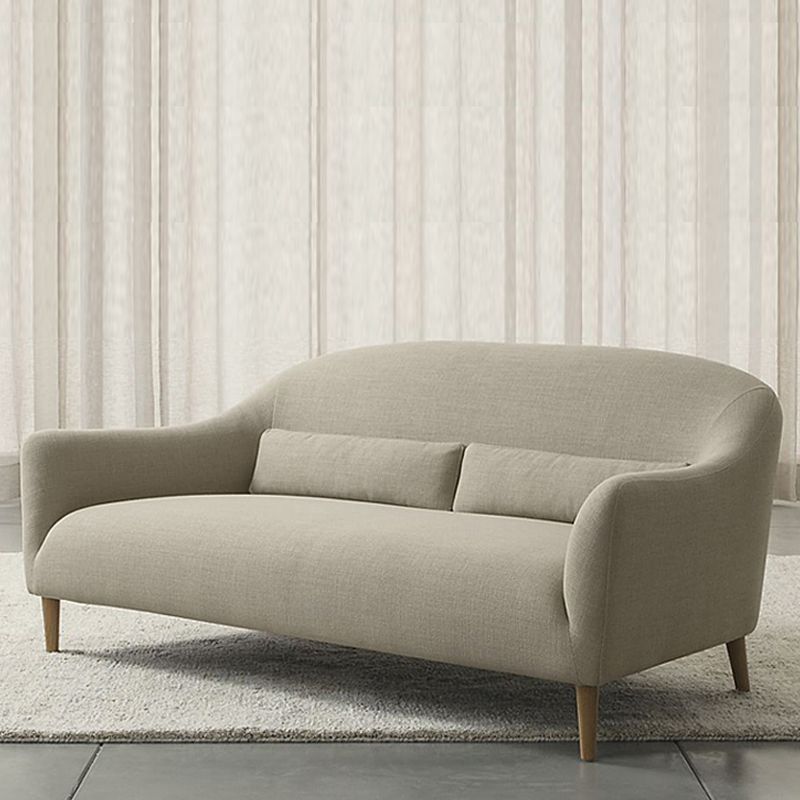 Scandinavian 3-Seat Linen Sofa Curved 33.86" D x 31.89" H Loveseat Clearhalo 'Furniture' 'furniture_sofas' 'kitchen' 'kitchen_sofas' 'Living Room Furniture' 'Sofa' 'sofas' 1200x1200_1619f311-c913-4db7-9cff-46fef5ee1d5c