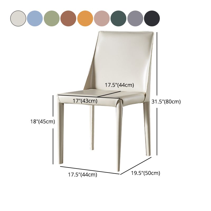 Contemporary Leather Indoor-Outdoor Side Chair Parsons Armless Dining Chair Clearhalo 'Dining Chairs' 'Dining Tables & Seating' 'dining_chair' 'furn' 'furn_dining_chair' 'Furniture' 'furniture_dining_chair' 'Kitchen & Dining Furniture' 1200x1200_161a8340-886f-4cd3-8deb-a9932ad114b6