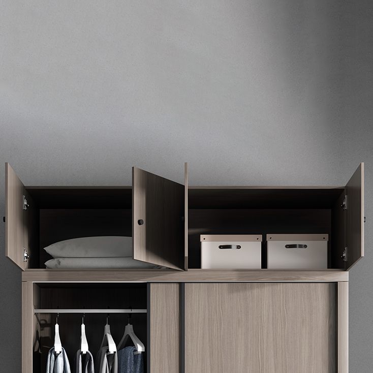 Gemanipuleerde houten garderobe armoire met planken moderne garderobe -kast
