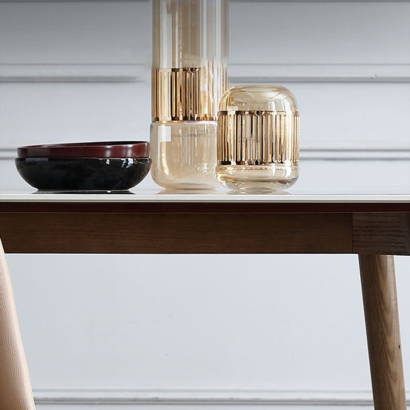 Mesa de comedor moderna de mediados de siglo Mesa de comedor de piedra con 4 patas