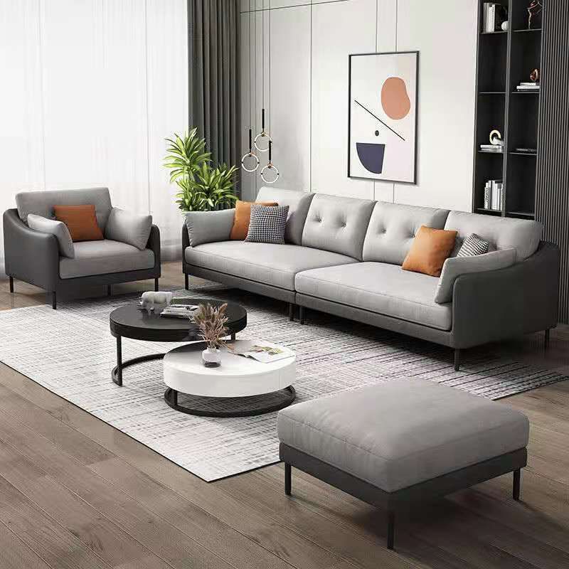 Contemporary Faux Leather Sloped Arm Sofa with Bolster Pillows for Apartment Clearhalo 'furn' 'furn_sofas' 'Furniture' 'furniture_sofas' 'kitchen' 'kitchen_sofas' 'Living Room Furniture' 'Sofa' 'sofas' 1200x1200_161c7d2b-1edd-479b-980b-85f4ca9978e9