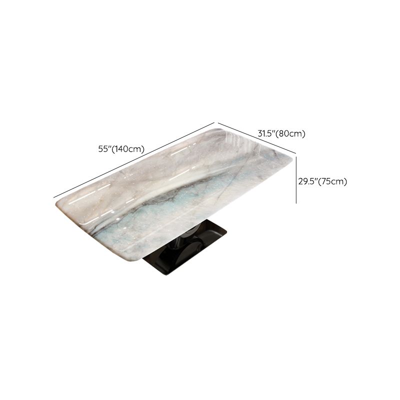 Table de dîner rectangulaire Table de salle à manger sur pied contemporaine