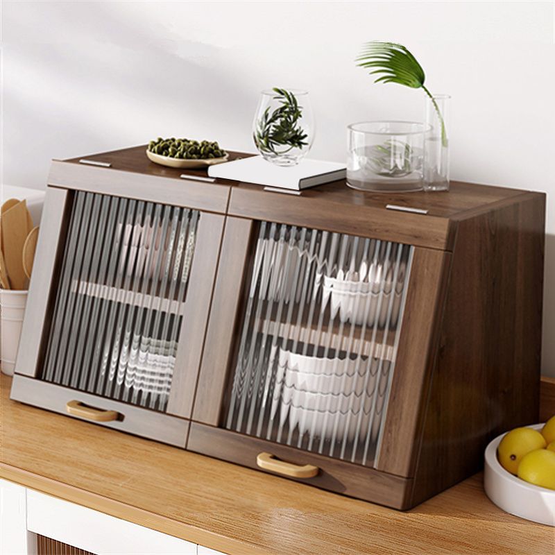 Sideboard contemporanea in legno massiccio 13,4 "H Board laterale con armadi