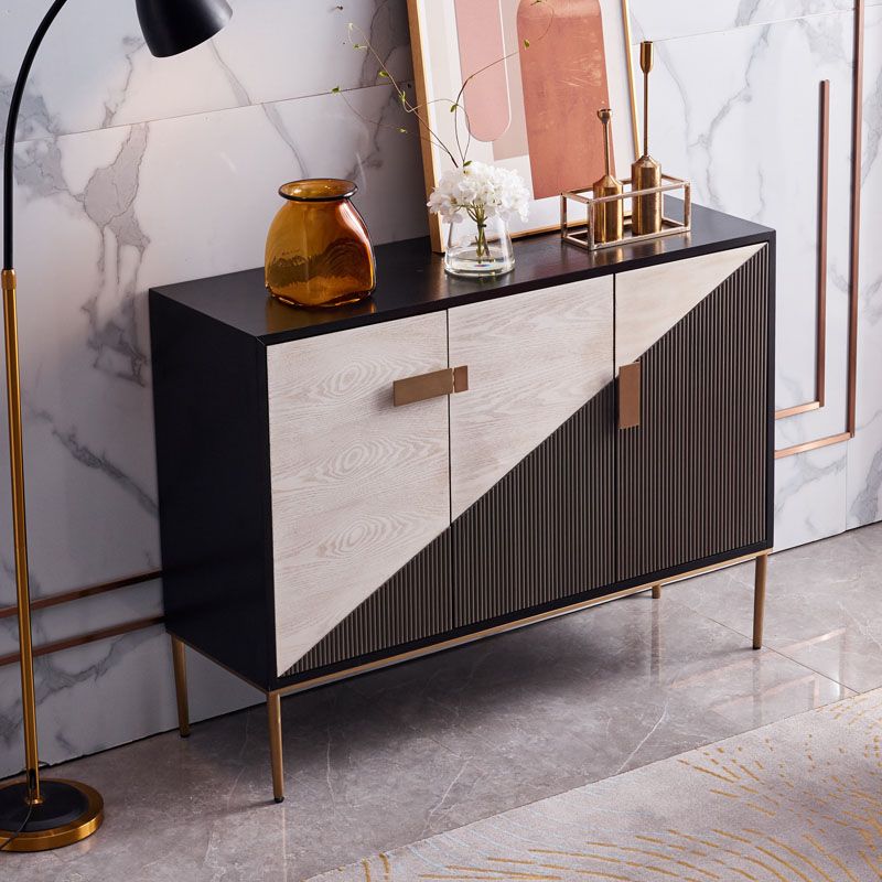 Glam -stijl dressoir houten dressoir met metalen benen voor woonkamer