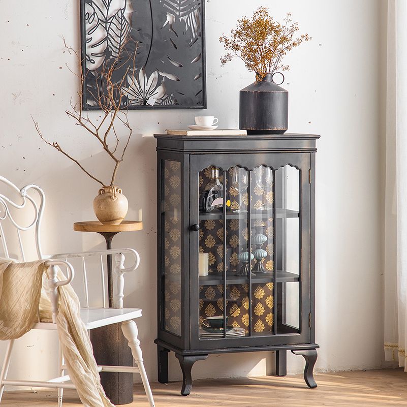 Traditional Curio Cabinet Solid Wood Glass Doors Display Stand Clearhalo 'Display & China Cabinets' 'display_china_cabinets' 'furn' 'furn_display_china_cabinets' 'Furniture' 'Kitchen & Dining Furniture' 1200x1200_161fb6b0-304b-4414-a52d-824cc9c73b7c