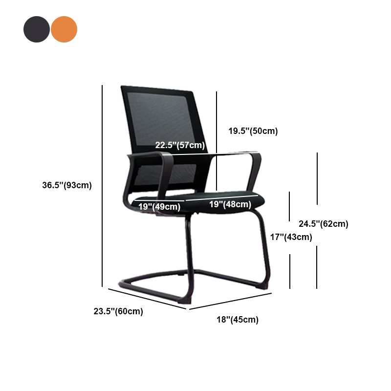 Contemporary No Wheels Desk Chair Microfiber Conference Mid-Back Arm Chair Clearhalo 'furn' 'furn_office_chair' 'Furniture' 'Office Chairs' 'Office Furniture' 'office_chair' 1200x1200_16204b1d-4bc6-49b0-8745-fb554cb3e58e