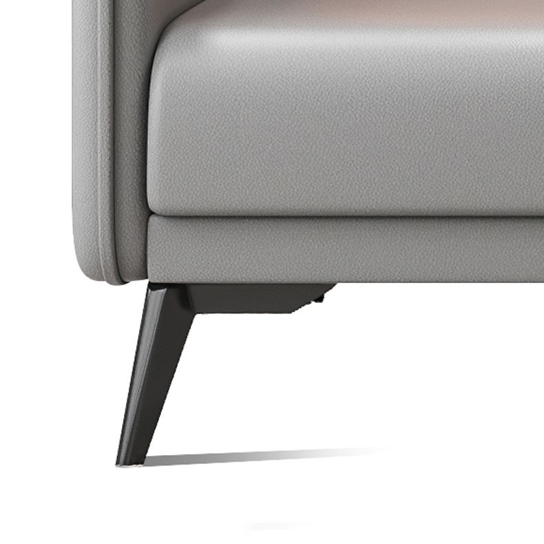 Tuxedo Arm Sofa 24.8" High Faux Leather/Genuine Leather Sofa with Pillows