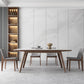 Table de salle à manger rectangulaire en pierre, mobilier de style moderne, blanc
