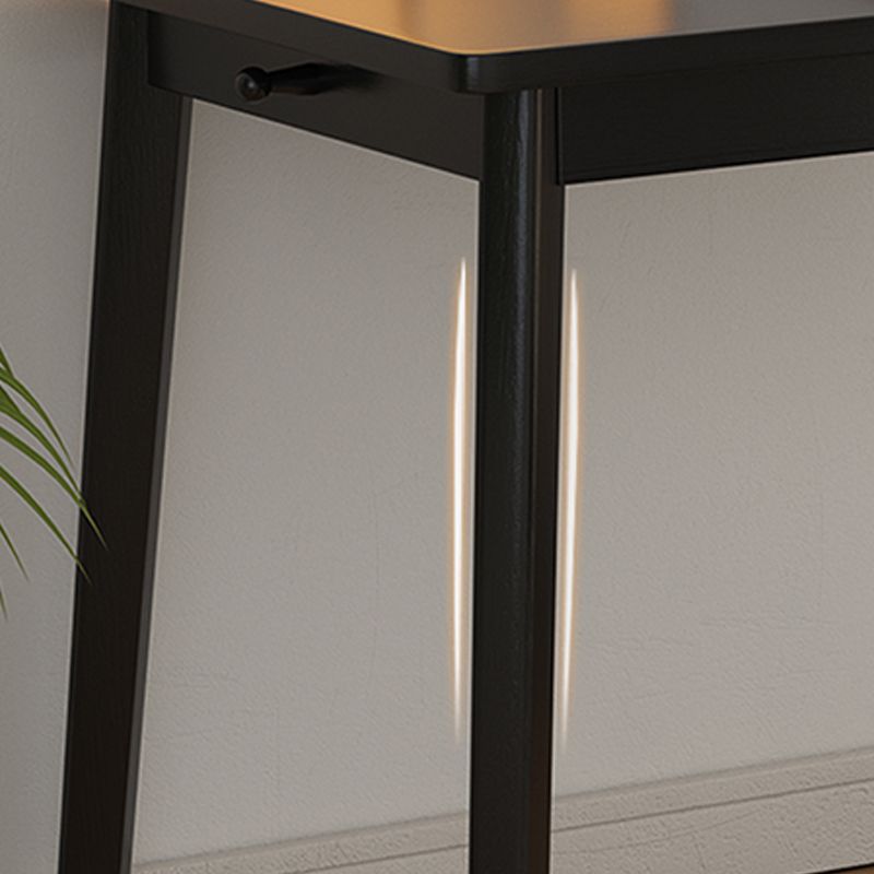 Bureau d'écriture industriel en bois massif bourse rectangulaire avec 3 tiroirs