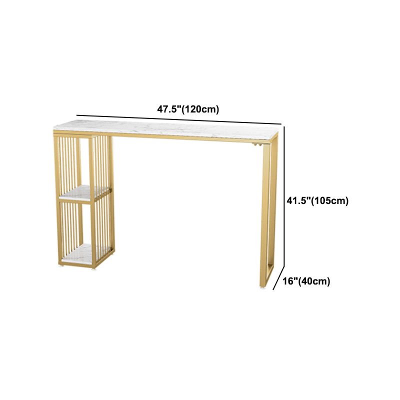 Glam 1/2/3 Pieces Metal Bar Table Set Rectangle Bar Table with High Stools for Home Clearhalo 'Bar Furniture' 'furn' 'furn_home_bar_bar_sets' 'Furniture' 'Home Bars & Bar Sets' 'home_bar_bar_sets' 'Kitchen & Dining Furniture' 1200x1200_1625b0e2-6baf-482c-8bf7-ef701865431e