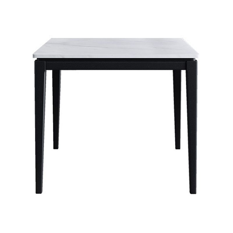Square White Top Dining Table Industrial 4 Legs Dining Table with Black Frame Clearhalo 'Dining Tables & Seating' 'Dining Tables' 'dining_table' 'furn' 'furn_dining_table' 'Furniture' 'Kitchen & Dining Furniture' 1200x1200_16271836-7781-474d-8dbd-2854ba4bb1bb
