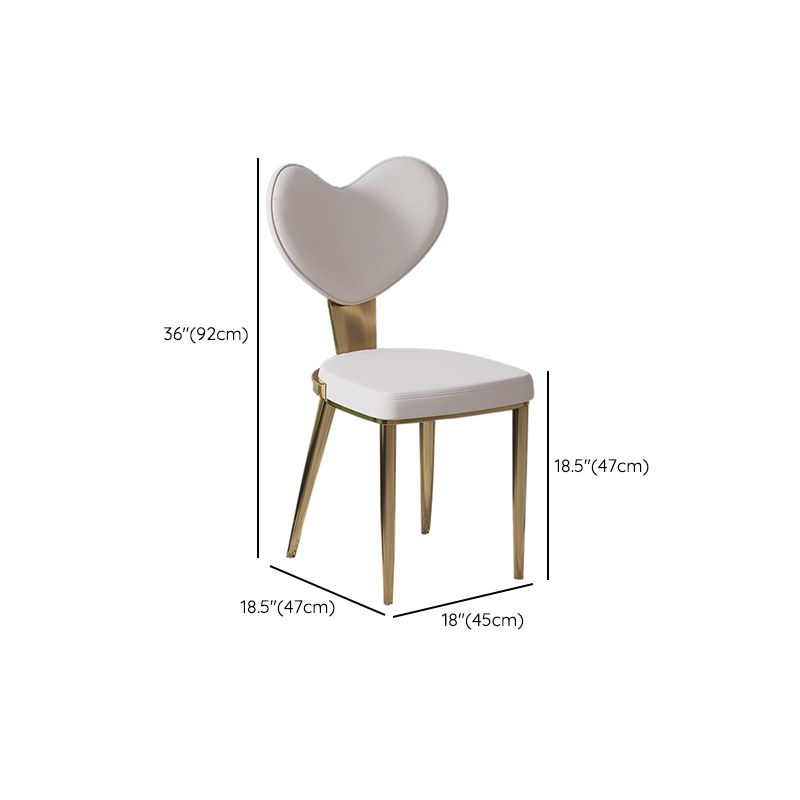 Faux Leather Kitchen Dining Chairs Glam Side Chairs with Metal Base Clearhalo 'Dining Chairs' 'Dining Tables & Seating' 'dining_chair' 'furn' 'furn_dining_chair' 'Furniture' 'Kitchen & Dining Furniture' 1200x1200_16279fc8-60e7-48f4-be86-7bd4e97ef4ca