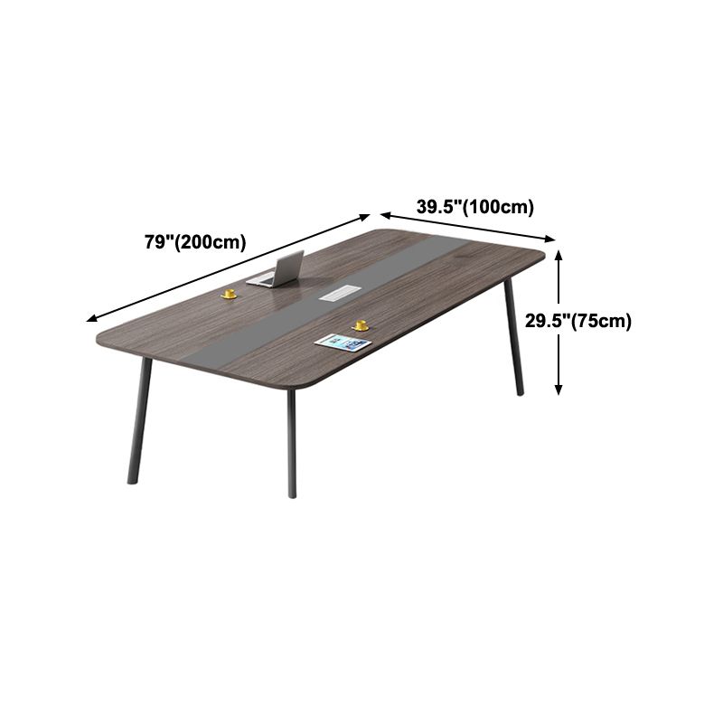 Modern Manufactured Wood Office Desk Rectangular Desk with Metal Legs Clearhalo 'furn' 'furn_office_desk' 'Furniture' 'Office Desks' 'Office Furniture' 'office_desk' 1200x1200_1627c7a9-ff7e-42a2-9e79-988fbf07e270