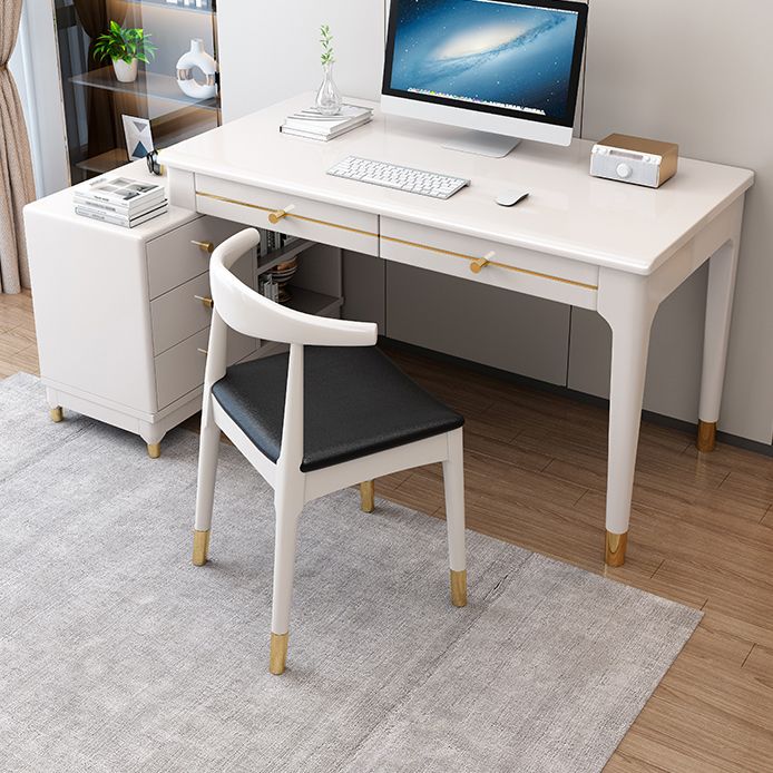Rubberwood Storage and Drawers Writing Desk Rectangular Office Desk without Chair Clearhalo 'furn' 'furn_office_desk' 'Furniture' 'Office Desks' 'Office Furniture' 'office_desk' 1200x1200_162828fd-7dbf-44ad-8156-beba6e5379ed