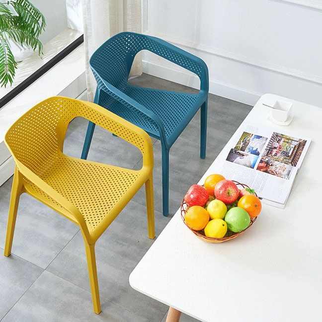 Plastic Scandinavian Kitchen Dining Room Chair Solid Back Armchair Clearhalo ' kitchen&dining_furn' 'Dining Chairs' 'Dining Tables & Seating' 'dining_chair' 'furn' 'furn_dining_chair' 'Furniture' 'furniture_dining_chair' 'Kitchen & Dining Furniture' 'kitchen' 1200x1200_16283799-529b-471f-9bf7-874ac8487f9f