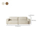 Solid Color Genuine Leather Bonus Room Square Arm 3-seater Sofa