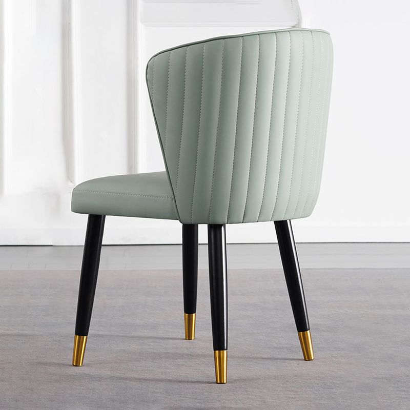 Glam -stijl armloze zijstoelen houten stoel met houten benen voor keuken