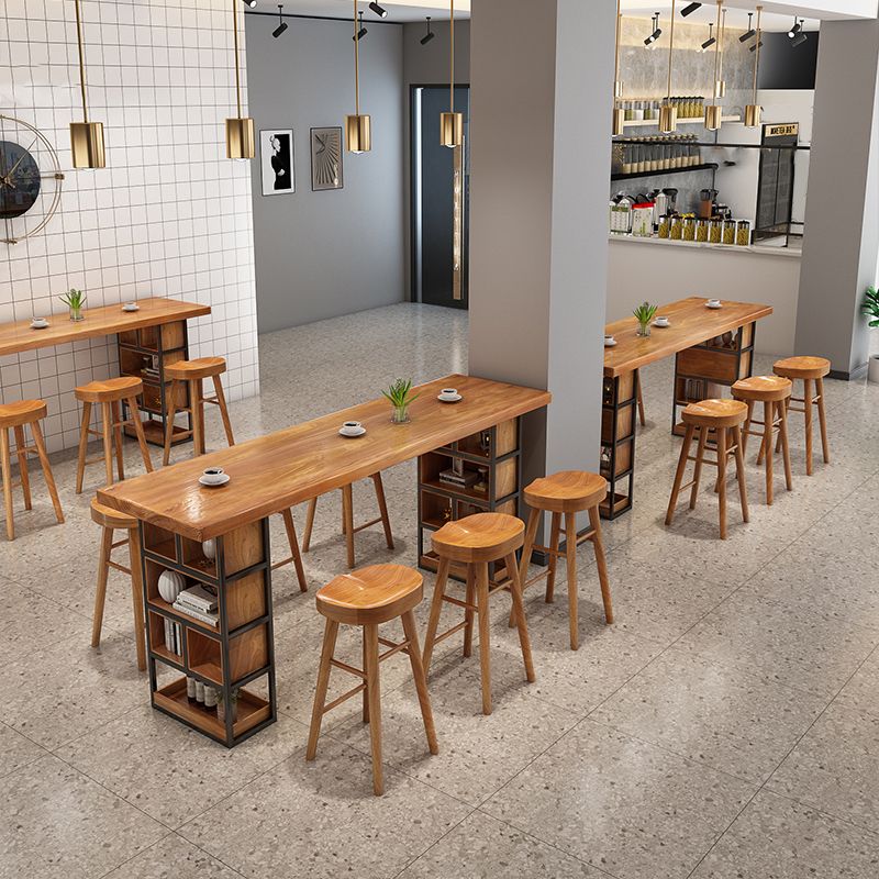 Rectangle Pine Solid Wood Bar Table Industrial Bar Table with Storage Base Clearhalo 'Bar Furniture' 'Bar Tables' 'bar_tables' 'furn' 'furn_bar_tables' 'Furniture' 'Kitchen & Dining Furniture' 1200x1200_162a1f8a-9d5e-4eaa-a6b0-2e5574f1e26f