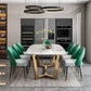 Glam Dining Faux Marble Table Rectangle Table with Metal Legs for Kitchen Clearhalo 'Dining Tables & Seating' 'Dining Tables' 'dining_table' 'furn' 'furn_dining_table' 'Furniture' 'Kitchen & Dining Furniture' 1200x1200_162a3cec-0a44-45db-95a5-a6ee2ea56681